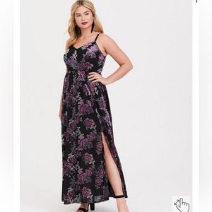 TORRID SPECIAL OCCASION FLORAL BURNOUT VELVET GOWN